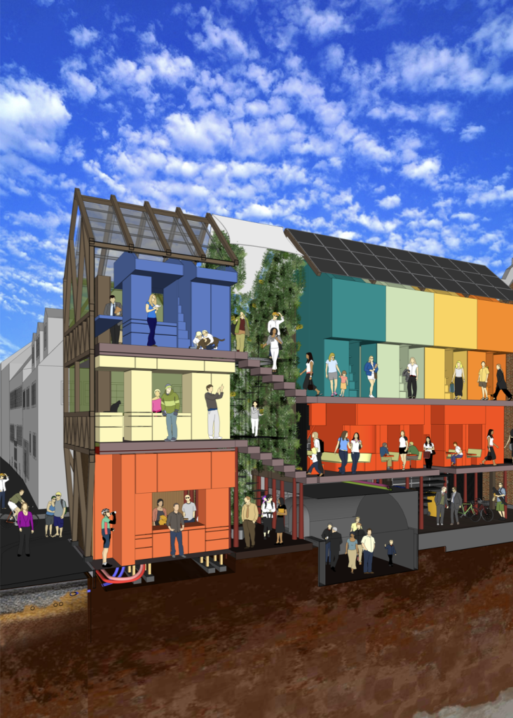 Ansgar Halbfas House of Sciences Haus der Wissenschaften is the blueprint for any building taking on the challenges of a harmoneous society affordable construction costs and creating livable space for future generations.